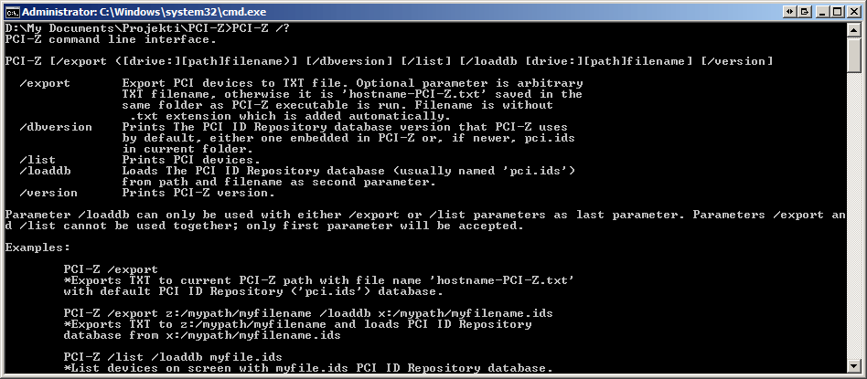 Pci windows