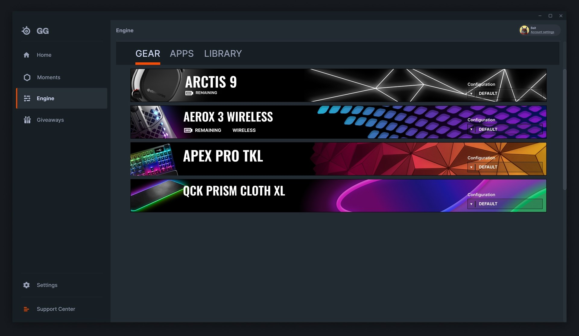 SteelSeries GG Ekran Görüntüsü Gezginler