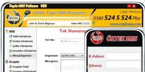 ztek Toplu SMS Program Ekran Grnts