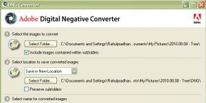 Adobe DNG Converter Ekran Grnts