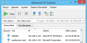 Advanced IP Scanner Ekran Grnts