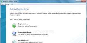 Auslogics Registry Defrag Ekran Grnts