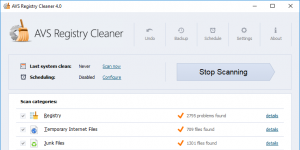 AVS Registry Cleaner Ekran Grnts