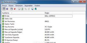 BatteryInfoView Ekran Grnts