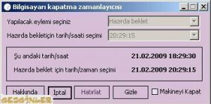 Bilgisayar Kapatma Zamanlaycs Ekran Grnts
