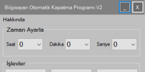 Bilgisayar Otomatik Kapatma Program  Ekran Grnts