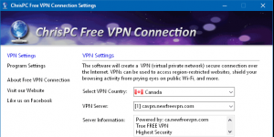 ChrisPC Free VPN Connection Ekran Grnts