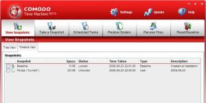 Comodo Time Machine Ekran Grnts