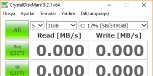 CrystalDiskMark Ekran Grnts