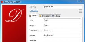 Doro PDF Writer Ekran Grnts