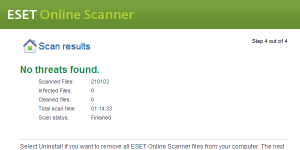 ESET Online Scanner Ekran Grnts