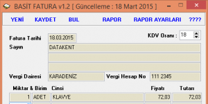 Fatura Takip Program Ekran Grnts