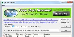 Free Port Scanner Ekran Görüntüsü
