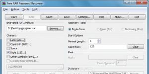 Free RAR Password Recover Ekran Grnts