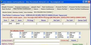 ngilizce'de Zamanlar Ekran Grnts
