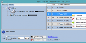 Large Files and Folders Finder+ Ekran Görüntüsü