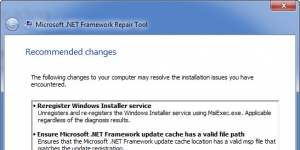 Microsoft .NET Framework Onarım Aracı Ekran Görüntüsü