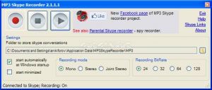 MP3 Skype Recorder Ekran Grnts