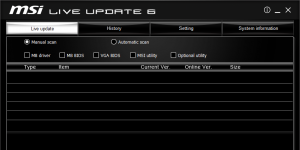 MSI Live Update Ekran Grnts