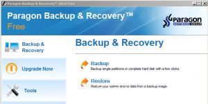 Paragon Backup & Recovery Ekran Grnts