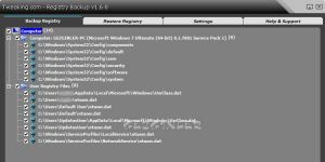 Tweaking.com - Registry Backup Ekran Grnts
