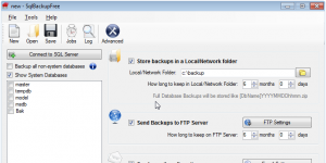 SQLBackupFree Ekran Grnts