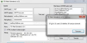 TD oklu Mail Gnderici Ekran Grnts