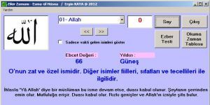 Esma-l Hsna Zikir ve Ezber Program Ekran Grnts