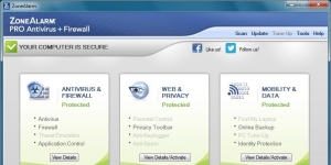 ZoneAlarm Pro Antivirus + Firewall Ekran Grnts