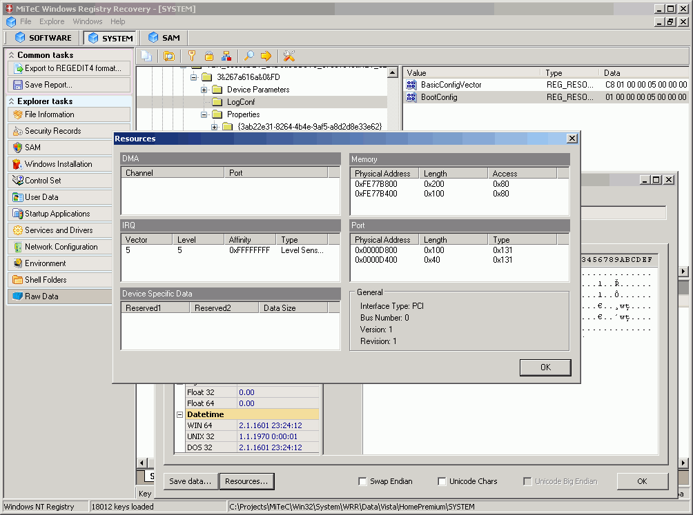 Windows Registry Recovery Ekran Görüntüsü Gezginler