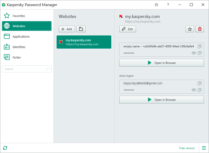 Kaspersky Password Manager Ekran Goruntusu