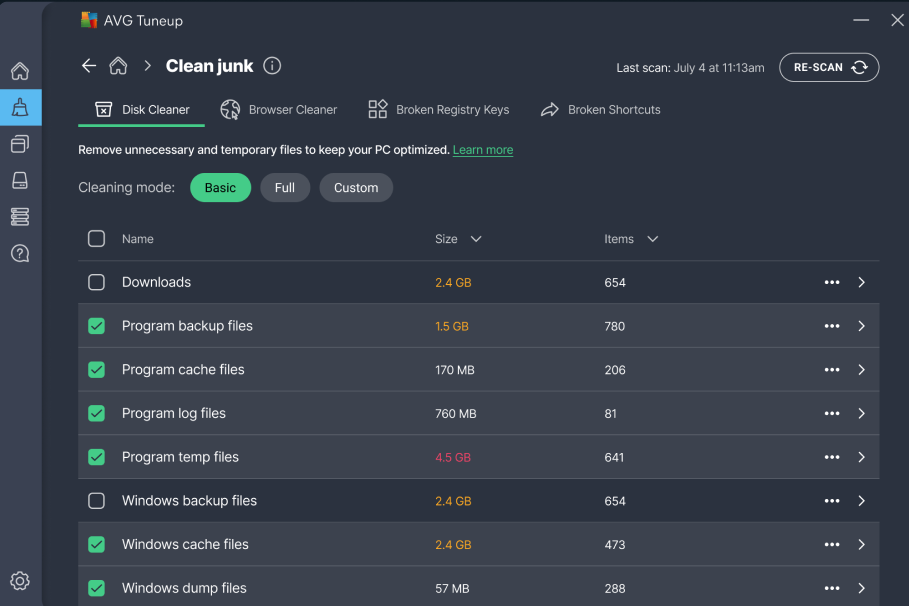 AVG TuneUp Ekran Goruntusu