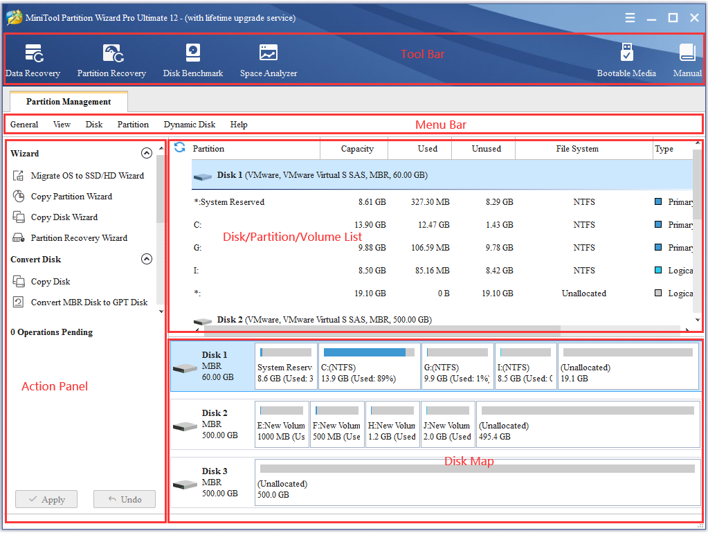 MiniTool Partition Wizard Free Edition Ekran Goruntusu