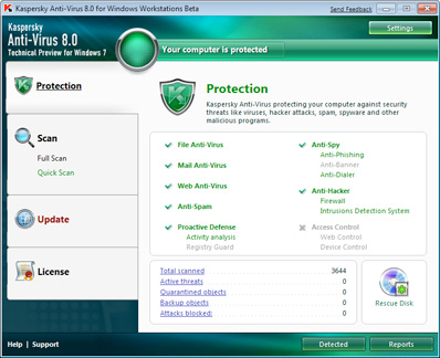 Kaspersky Anti-Virus Ekran Goruntusu