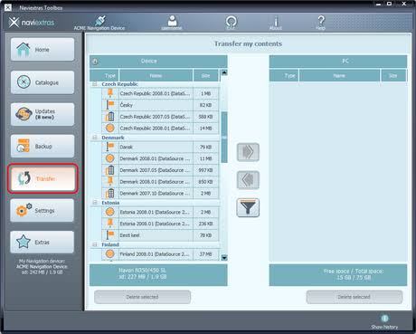 Naviextras Toolbox Ekran Goruntusu