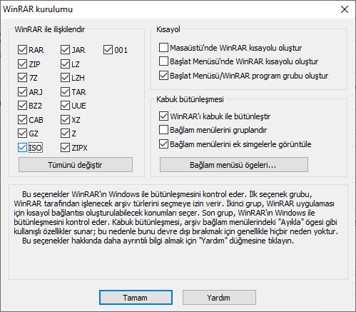 WinRAR Ekran Goruntusu