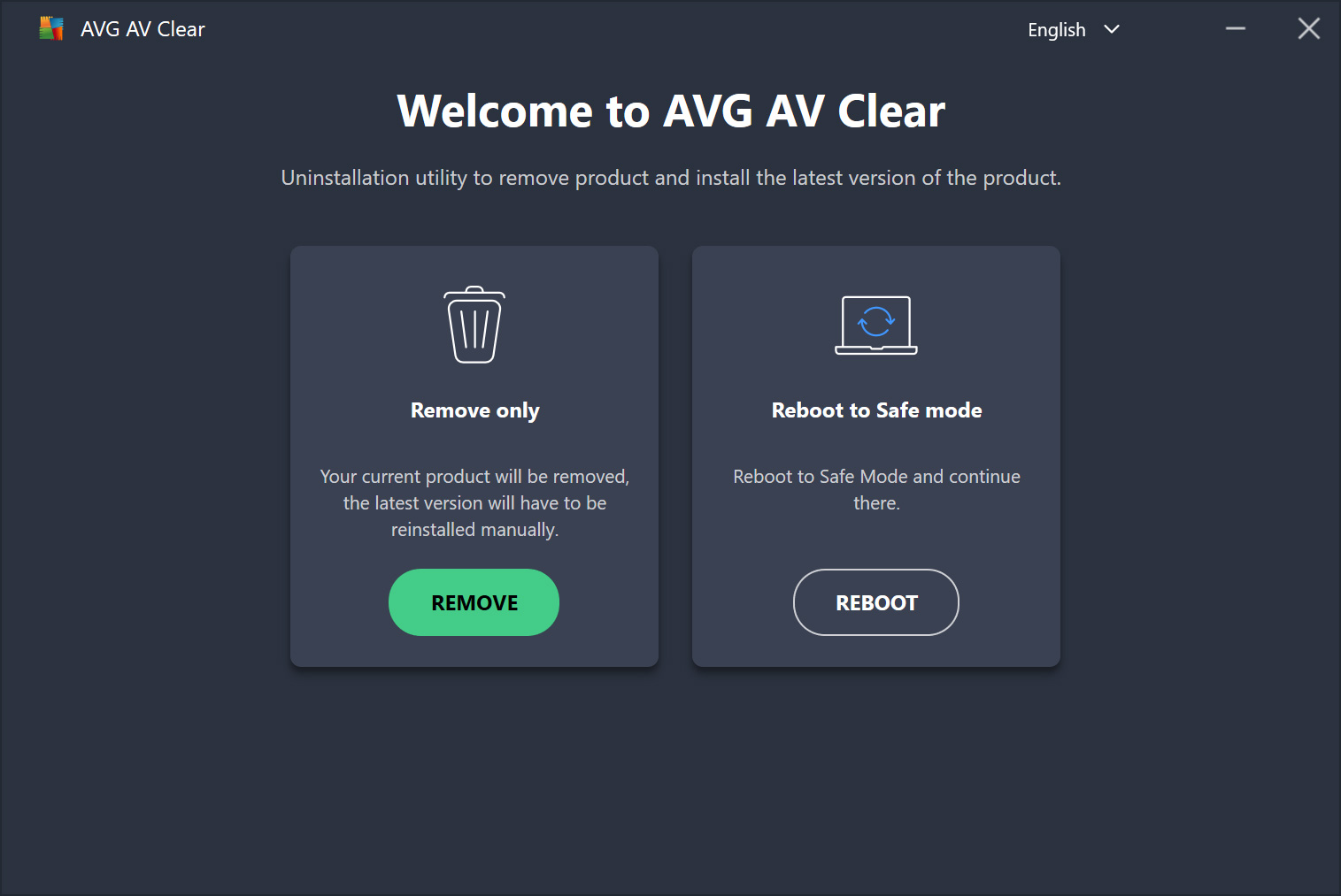 AVG Clear (AVG Remover) Ekran Goruntusu