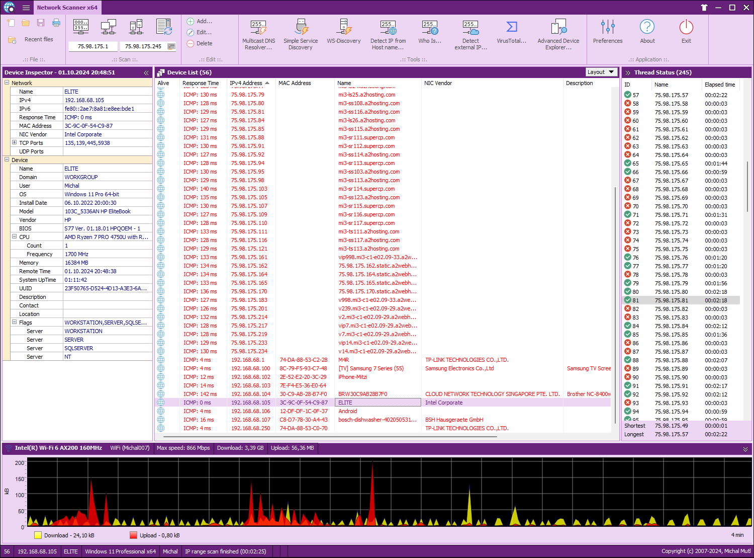 MiTeC Network Scanner Ekran Goruntusu