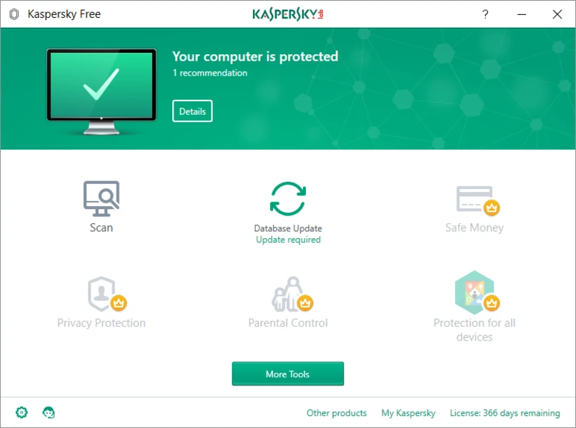 Kaspersky Free Ekran Goruntusu