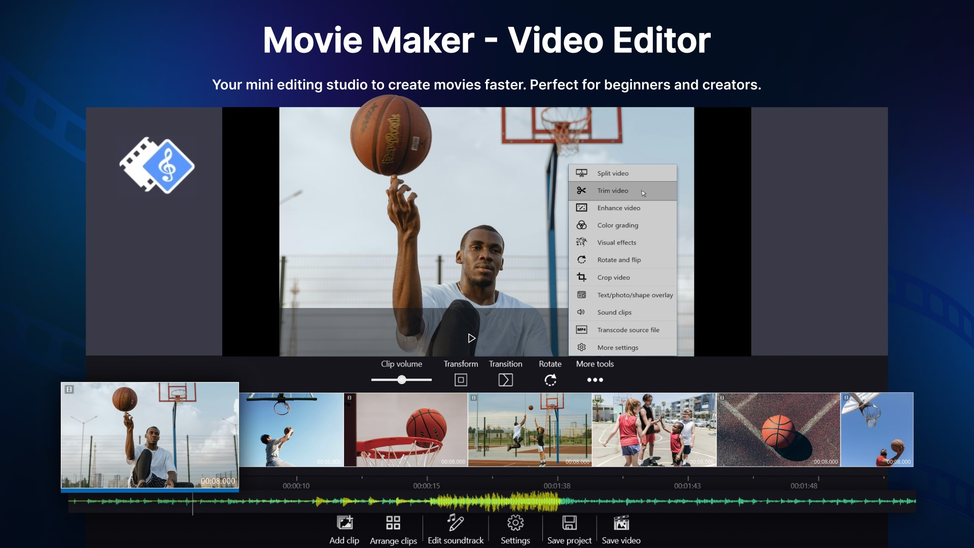 Movie Maker Video Editor Free Ekran Goruntusu