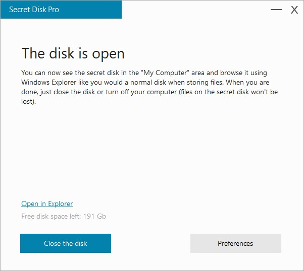 Secret Disk Ekran Goruntusu