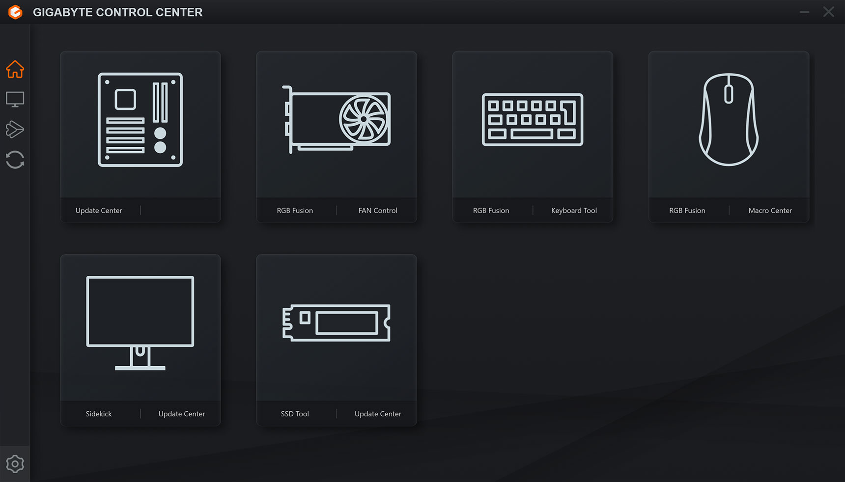 Gigabyte Control Center Ekran Goruntusu