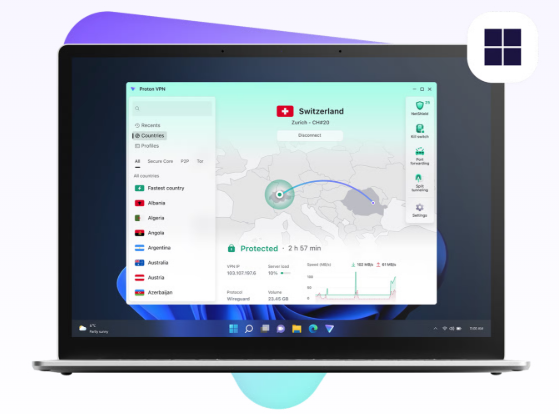 Proton VPN Windows App Ekran Goruntusu
