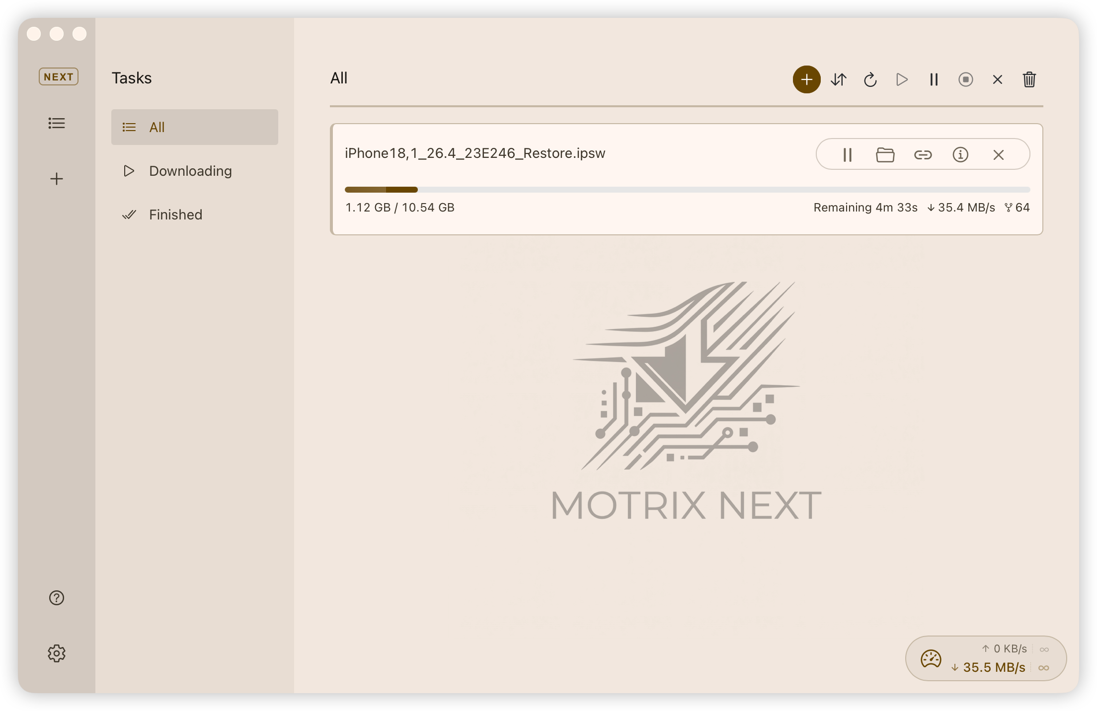 Motrix Next Ekran Goruntusu