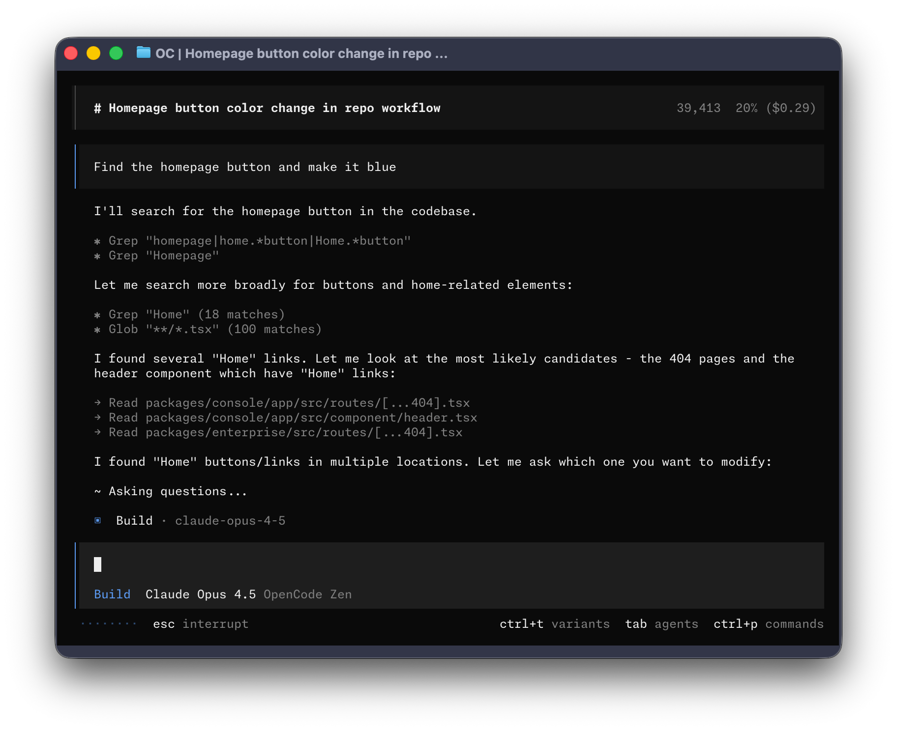 OpenCode Ekran Goruntusu
