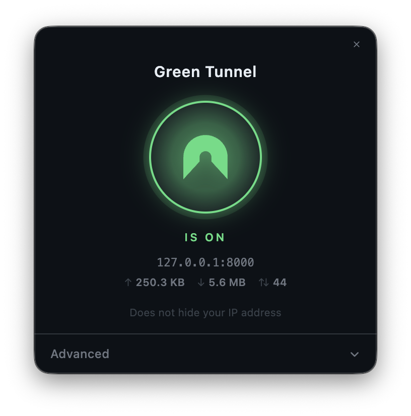 GreenTunnel Ekran Goruntusu