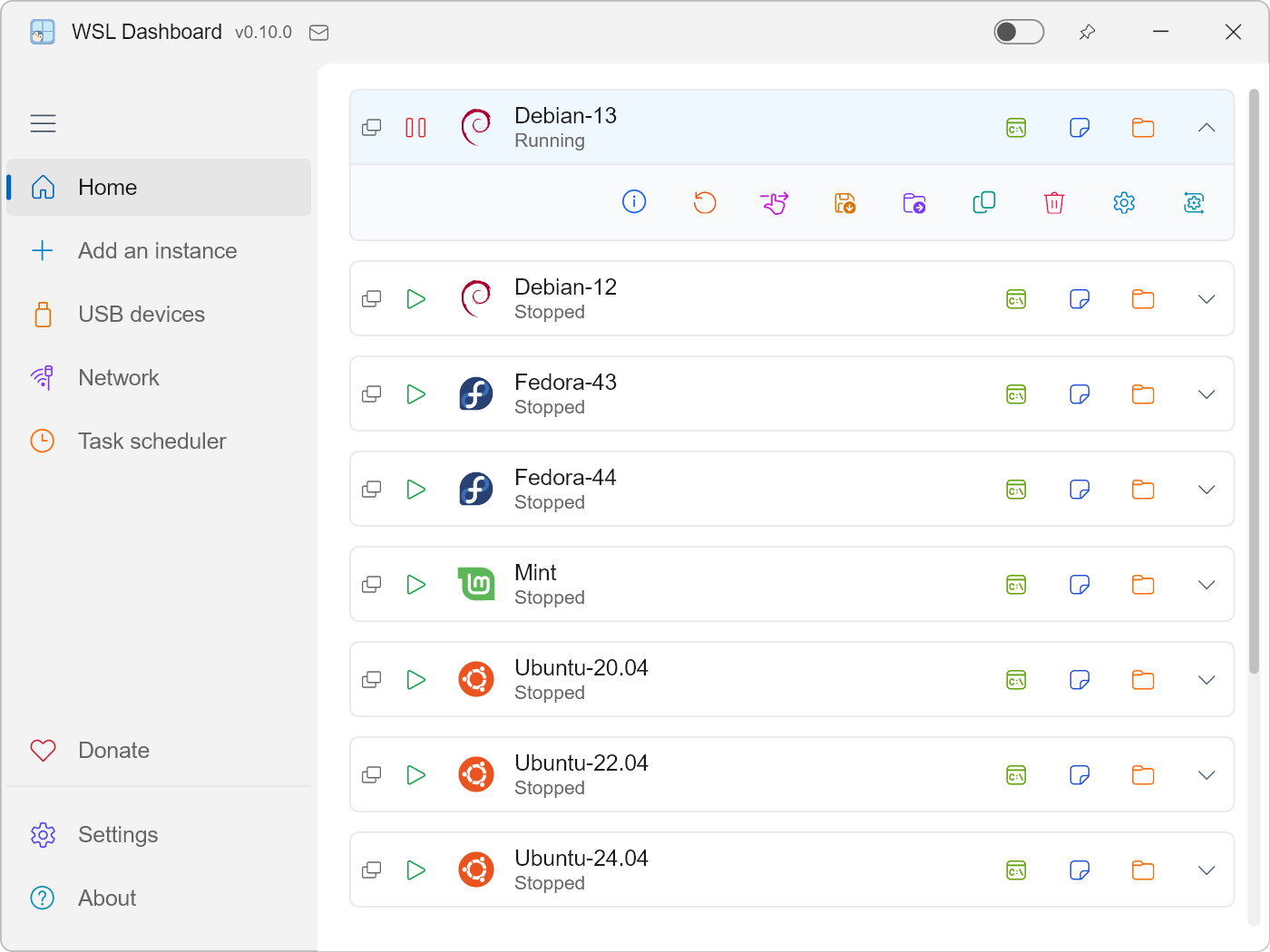 WSL Dashboard Ekran Goruntusu