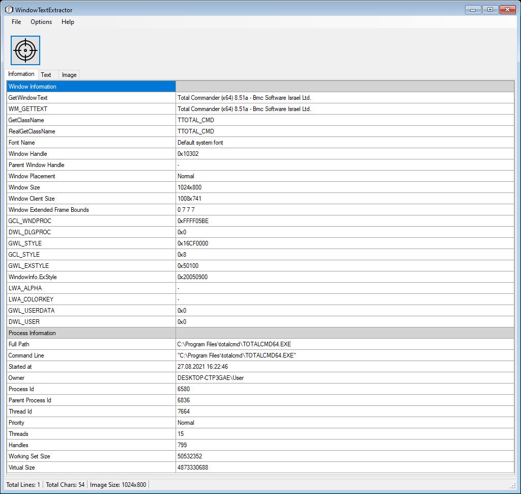WindowTextExtractor Ekran Goruntusu