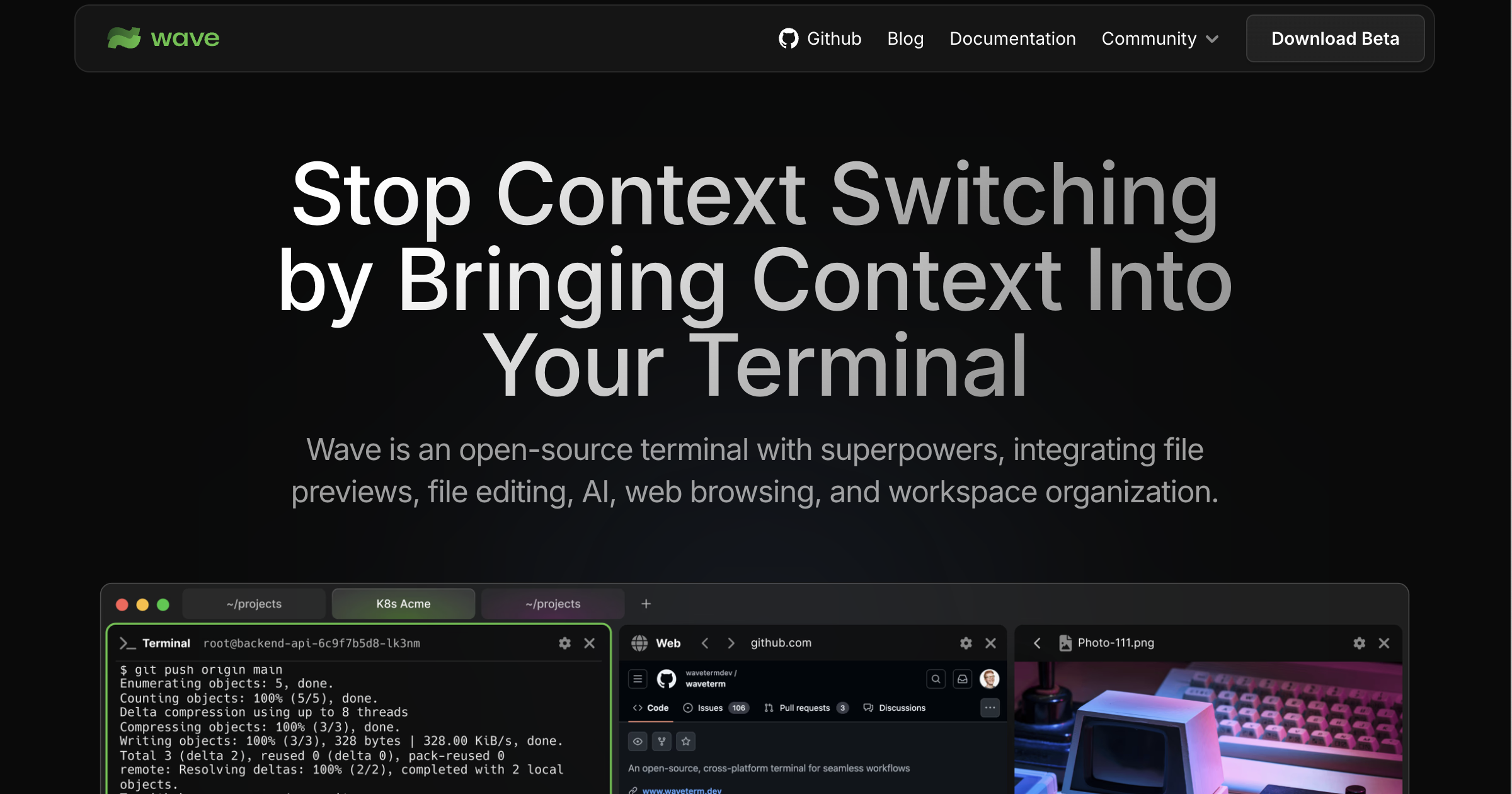 Wave Terminal Ekran Goruntusu