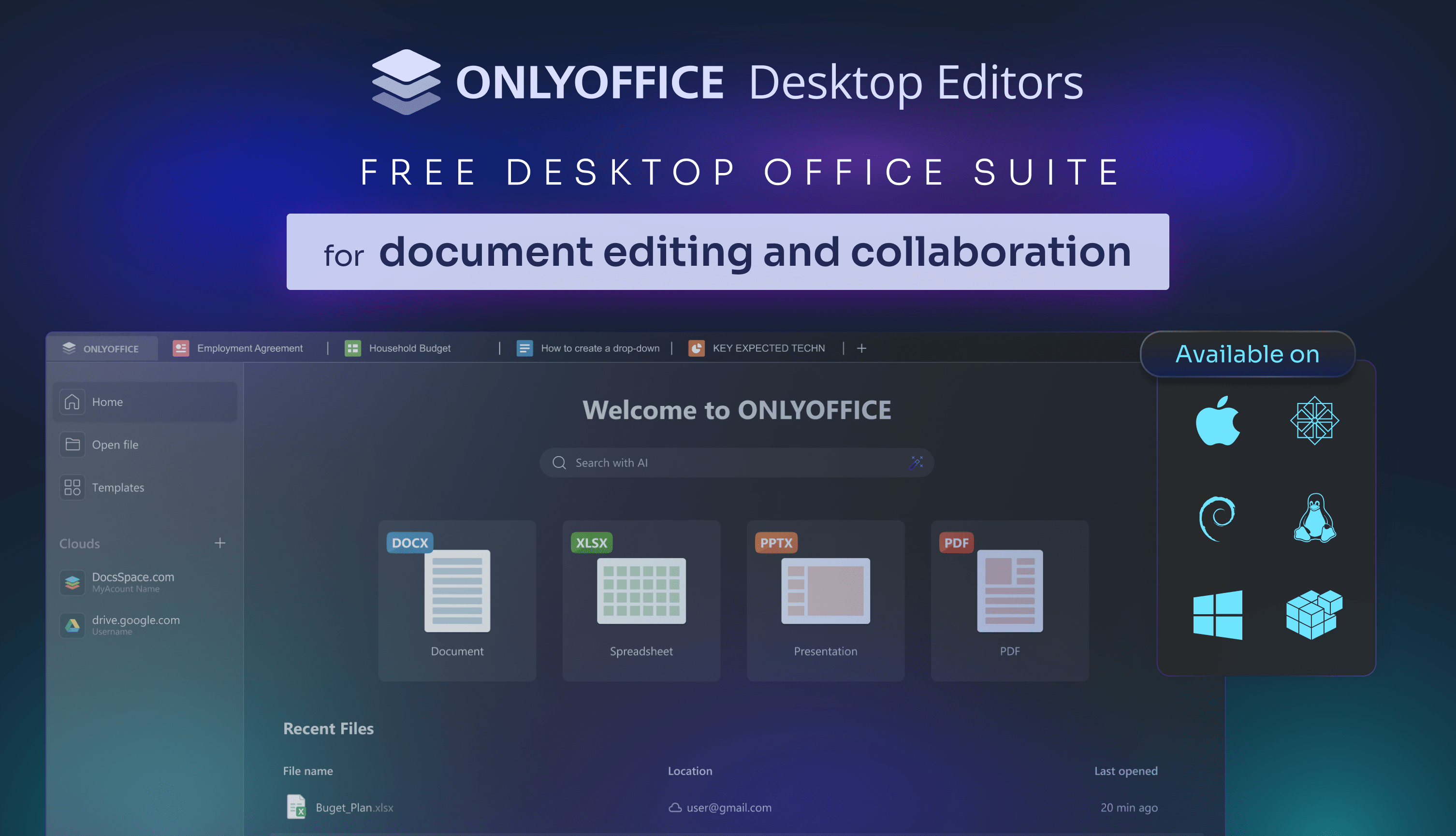 Desktop Editors Ekran Goruntusu